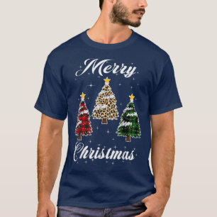 Merry Christmas Yall With Buffalo Plaid Trees Pine T-Shirt