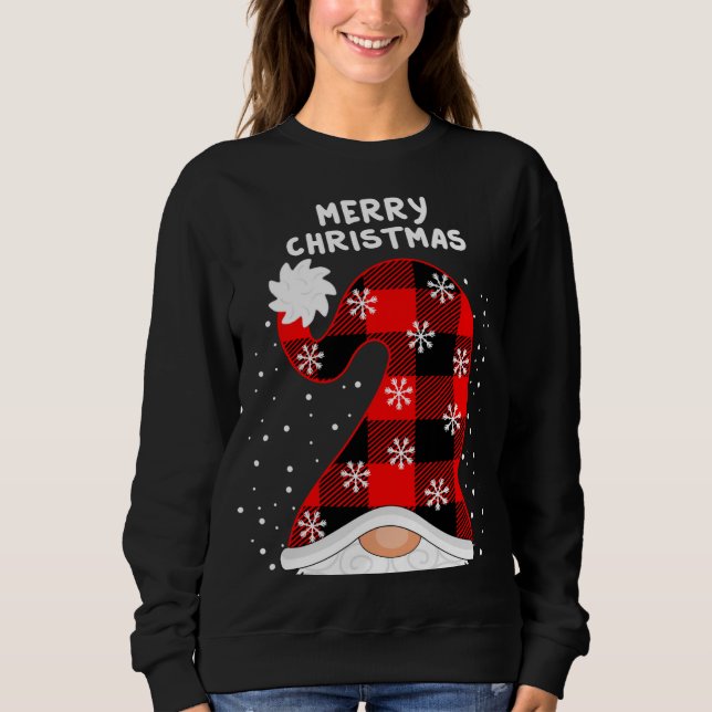 Merry Christmas Y'all With Gnomes Plaid Chequered  Sweatshirt (Front)