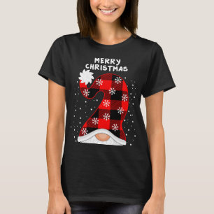 Merry Christmas Y'all With Gnomes Plaid Chequered  T-Shirt