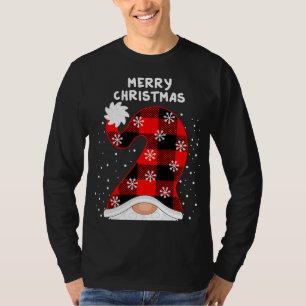 Merry Christmas Y'all With Gnomes Plaid Chequered T-Shirt