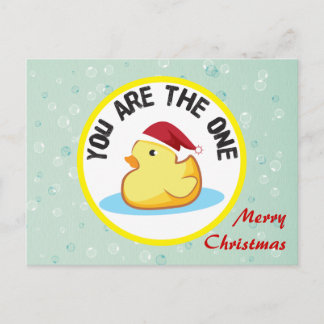 Merry Christmas yellow rubber duckie postcard
