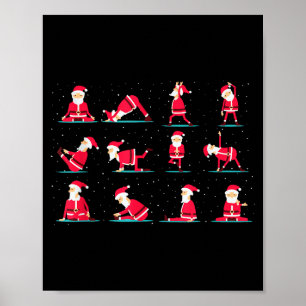 Merry Christmas Yoga Santa Practice Yoga Xmas Medi Poster