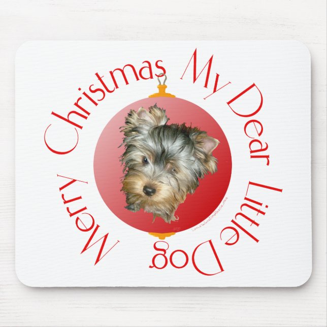 Merry Christmas Yorkshire Terrier Mouse Pad (Front)