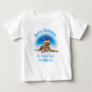 Merry Christmas Young Tiger Gift Baby T-Shirt