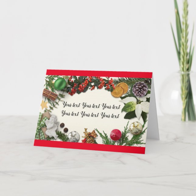 Merry Christmas Your text Greeting Card (Front)