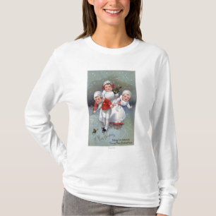 Merry ChristmasLittle Kids Ice Skating T-Shirt