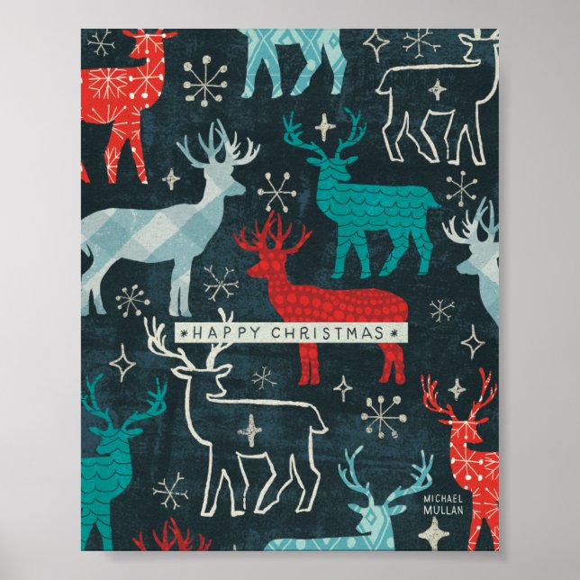 Merry Christmastime Reindeer Poster (Front)