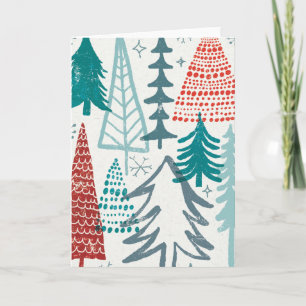 Merry Christmastime Trees Holiday Card