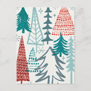 Merry Christmastime Trees Holiday Postcard