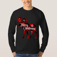 Merry Christmoose. Buffalo Plaid Gift Moose Christ