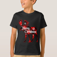 Merry Christmoose. Buffalo Plaid Gift Moose Christ