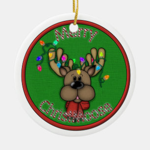 Merry Christmoose Ceramic Tree Decoration