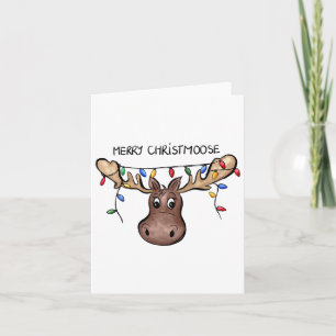 Merry Christmoose Christmas Moose Xmas Lover Holid Card