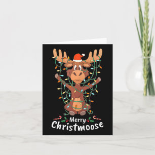 Merry Christmoose Christmas Moose Xmas Tree Lights Card