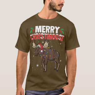 Merry Christmoose Funny Christmas Moose Santa Xmas T-Shirt