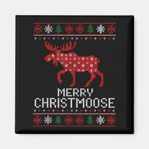 Merry Christmoose Funny Christmas Moose Sweater An Magnet