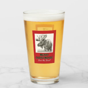 Merry Christmoose Glass