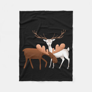 Merry Christmoose Happy New Deer T Shirt Fleece Blanket