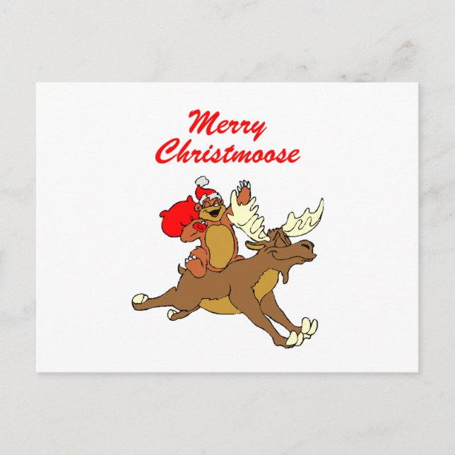 Merry Christmoose Holiday Postcard (Front)