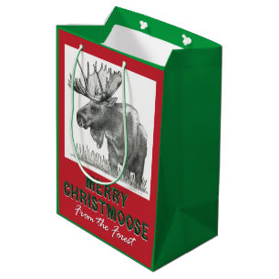 Merry Christmoose Medium Gift Bag