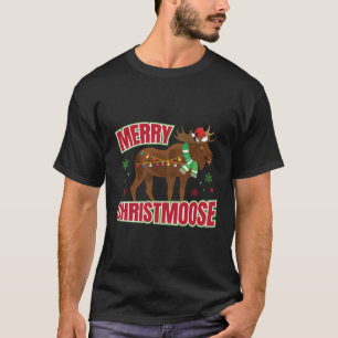 Merry Christmoose Moose Antlers Design For Christm T-Shirt