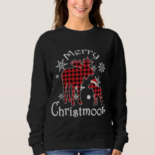 Merry Christmoose Moose Buffalo Red Plaid Christma Sweatshirt