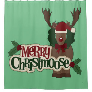 Merry Christmoose Shower Curtain