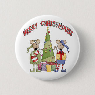 Merry Christmouse 6 Cm Round Badge