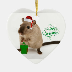 Merry Christmouse Ceramic Tree Decoration