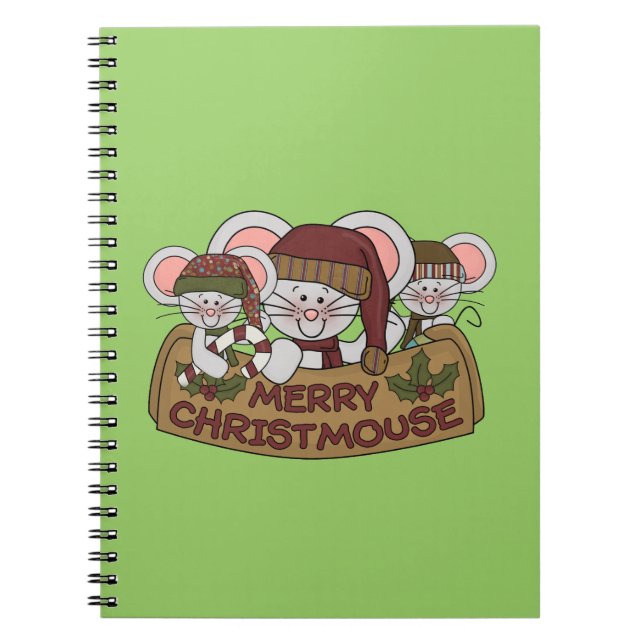 Merry Christmouse Spiral Notebook (Front)