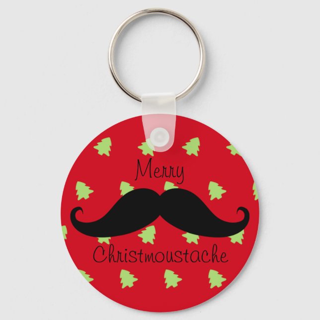 Merry Christmoustache Key Ring (Front)