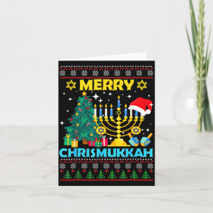 Merry Christmukkah Hanukkah Christmas Tree Xmas Fa Card