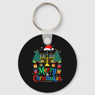 Merry Christmukkah Hanukkah Christmas Tree Xmas Fa Key Ring