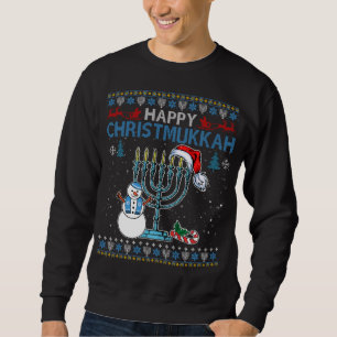 Merry Christmukkah Jewish Hanukkah Christmas Ugly  Sweatshirt