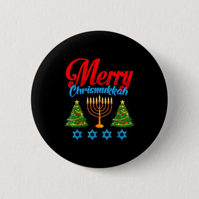Merry Christmukkah Jewish Xmas Christmas Hanukkah  6 Cm Round Badge (Front)