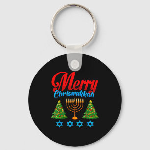 Merry Christmukkah Jewish Xmas Christmas Hanukkah  Key Ring