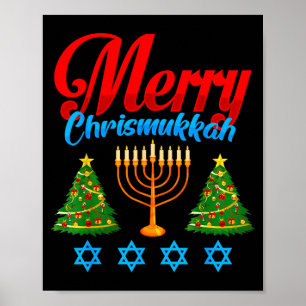 Merry Christmukkah Jewish Xmas Christmas Hanukkah Poster