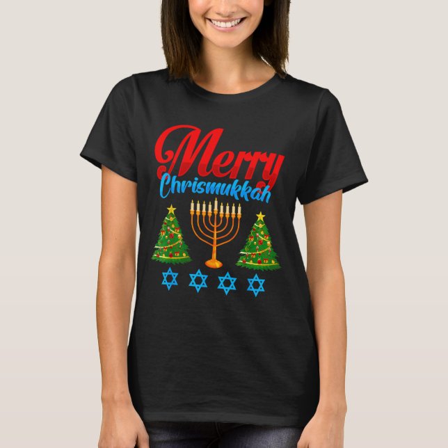 Merry Christmukkah Jewish Xmas Christmas Hanukkah  T-Shirt (Front)