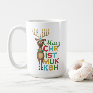 Merry Christmukkah Reindeer Coffee Mug