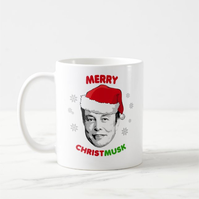 Merry Christmusk Ceramic Ornament Coffee Mug (Left)