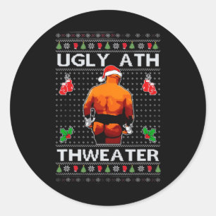 Merry Chrithmith Kith My Ath Butt Viral Fight Meme Classic Round Sticker