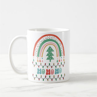 Merry chritmas hohoho rainbow coffee mug