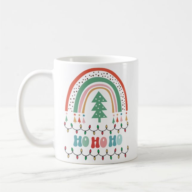 Merry chritmas hohoho rainbow coffee mug (Left)