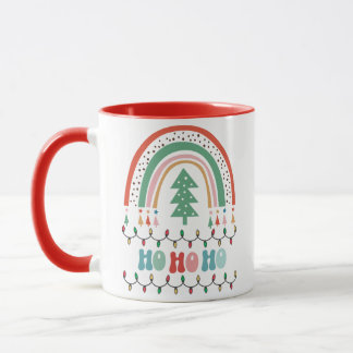 Merry chritmas hohoho rainbow mug
