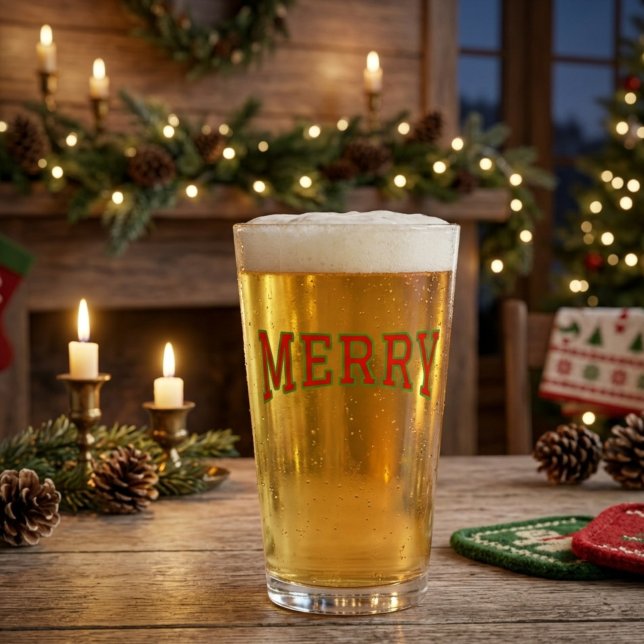 Merry | Classic Holiday Pint Glass (Creator Uploaded)