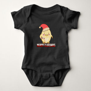 Merry Cluckmas, Funny Christmas Chicken Baby Bodysuit