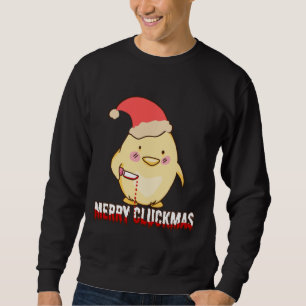 Merry Cluckmas, Funny Christmas Chicken Sweatshirt