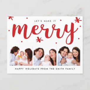 Merry Confetti Christmas Post Card