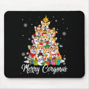 Merry Corgmas Corgi Christmas Tree Fairy Lights Do Mouse Pad