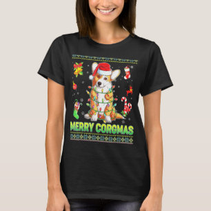 Merry Corgmas Corgi Dog Christmas Lights Xmas Swea T-Shirt